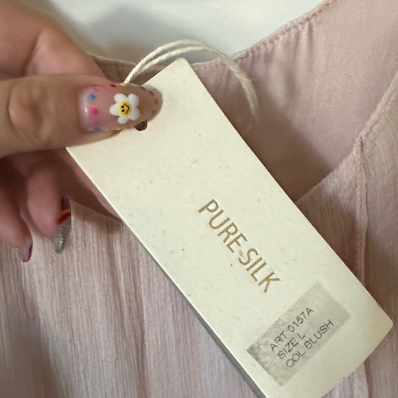 BELLAMBRA | Silk Tank Top Powder Pink Size Scoop Neck Viscose Lined - Picture 5 of 16